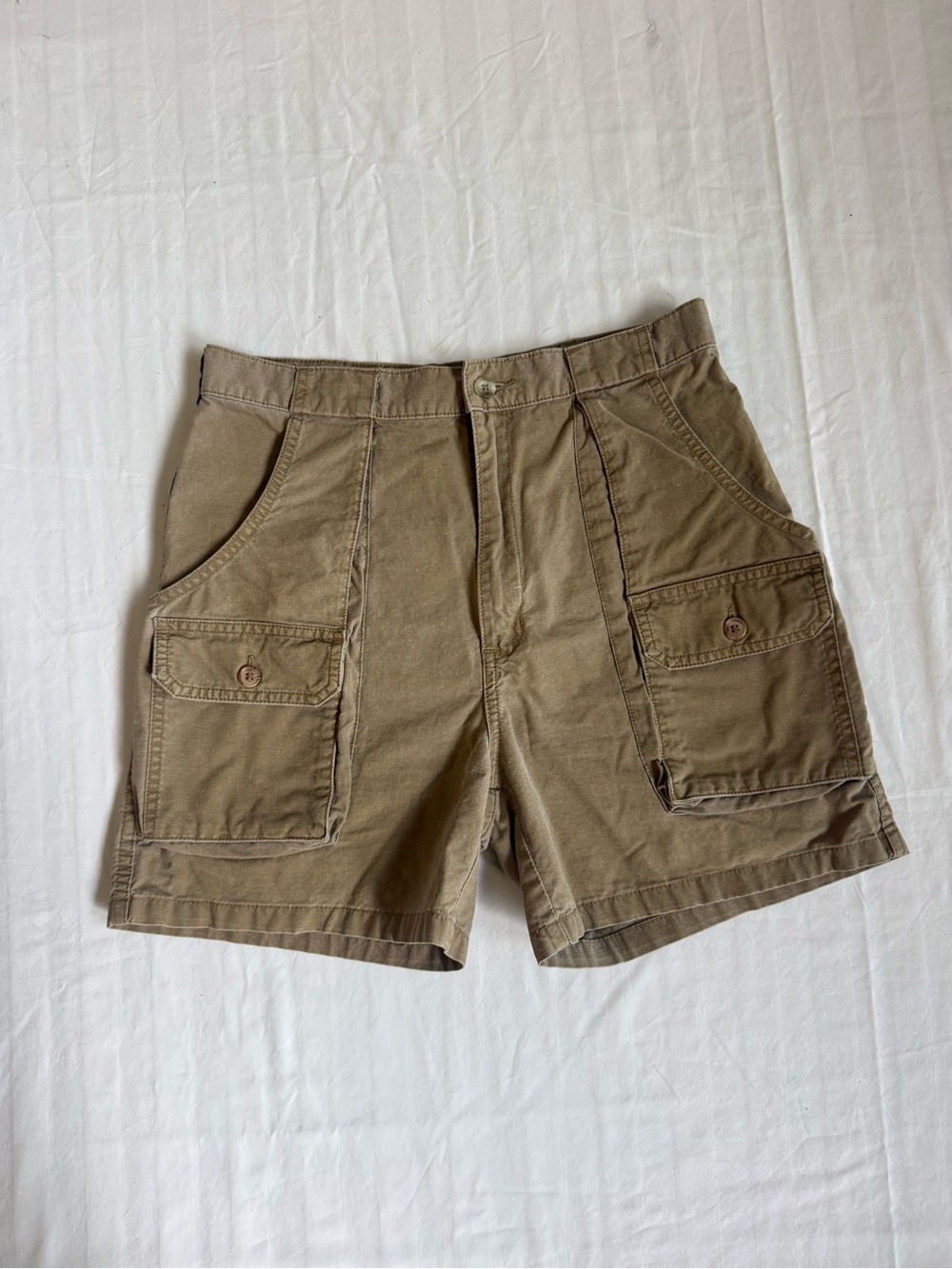 VTG 80s Banana Republic Travel Safari Cargo Shorts 29 British Hong Kong Khaki - Picture 2 of 8